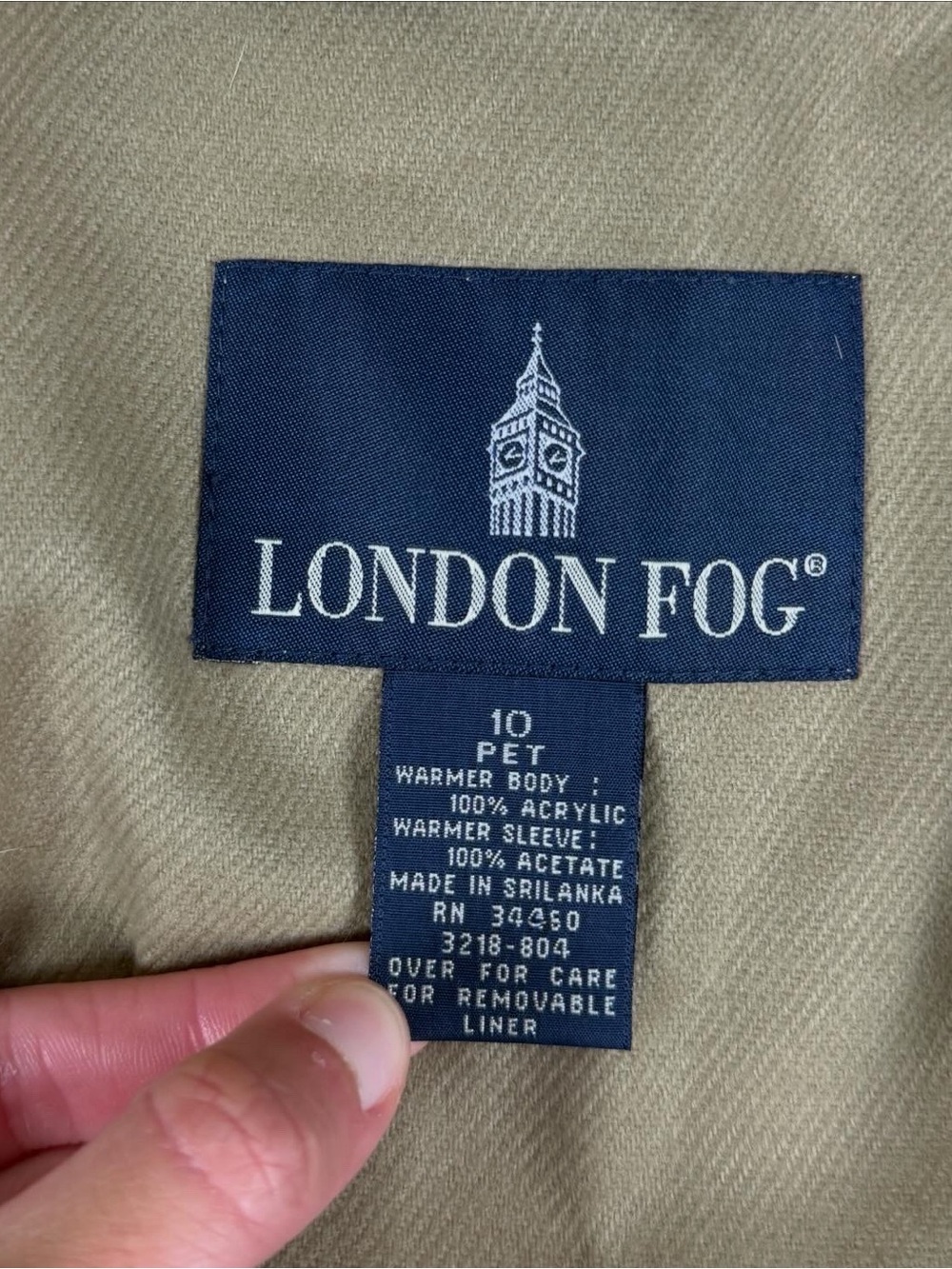 Vintage London Fog Tan Long Belted Trench Coat Women’s 10 Removable Hood & Liner - Picture 5 of 11